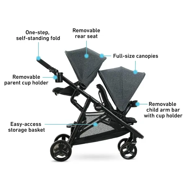features of Ready2Grow™ 2.0 Double Stroller